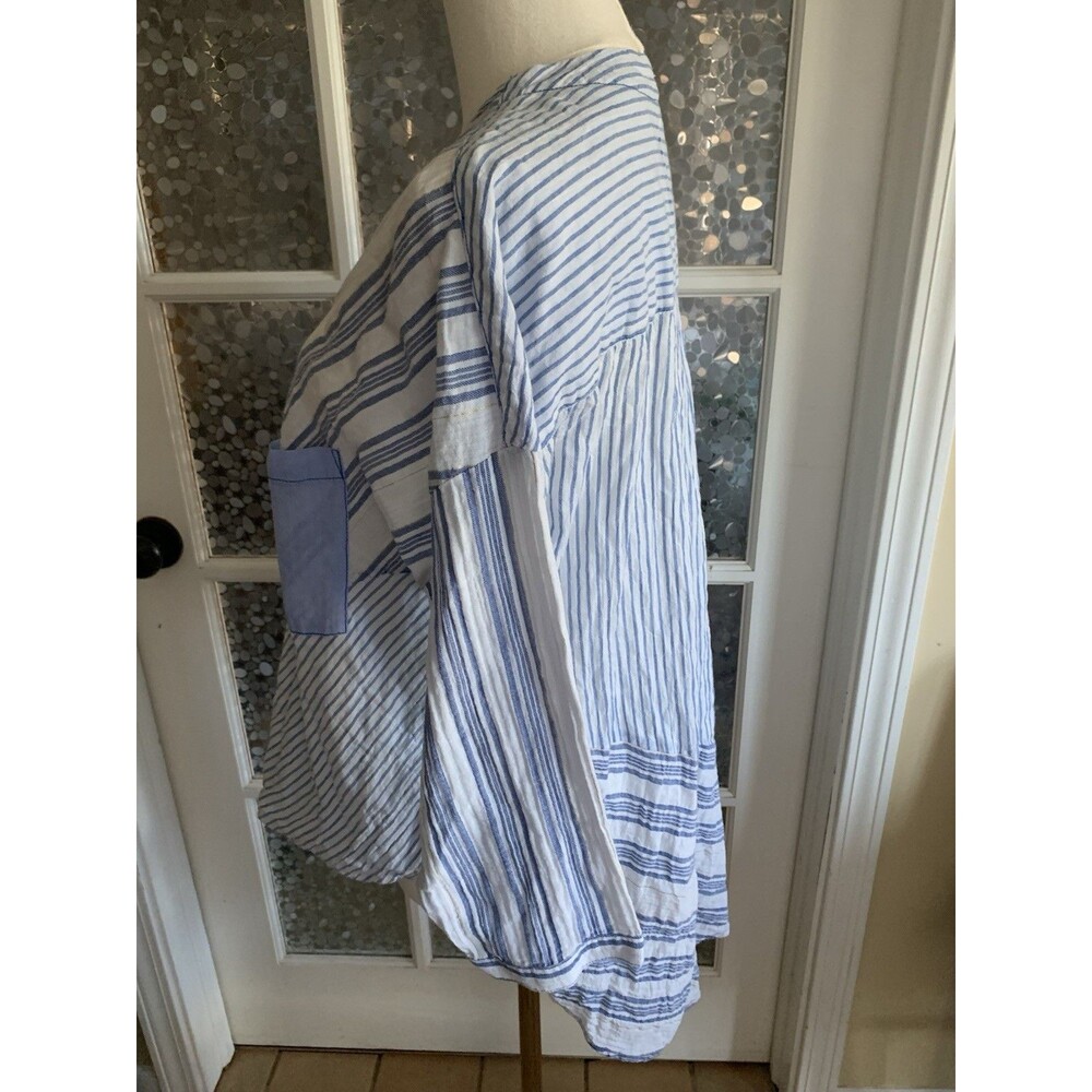 Anthropologie Holding Horses Top Faux Wrap Front Cotton Sz M - Picture 3 of 7